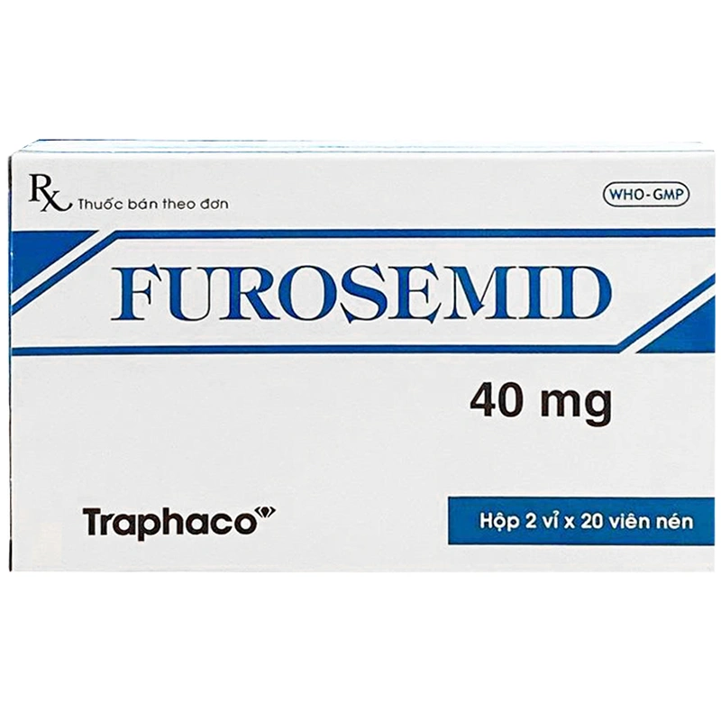 Furosemid 40mg Traphaco điều trị phù, tăng huyết áp nhẹ hay trung bình (2 vỉ x 20 viên) - 